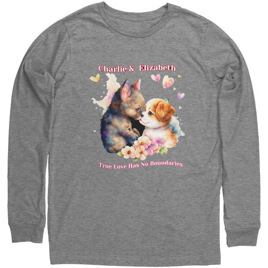 Camiseta unisex de manga larga personalizada "El amor verdadero no tiene límites"