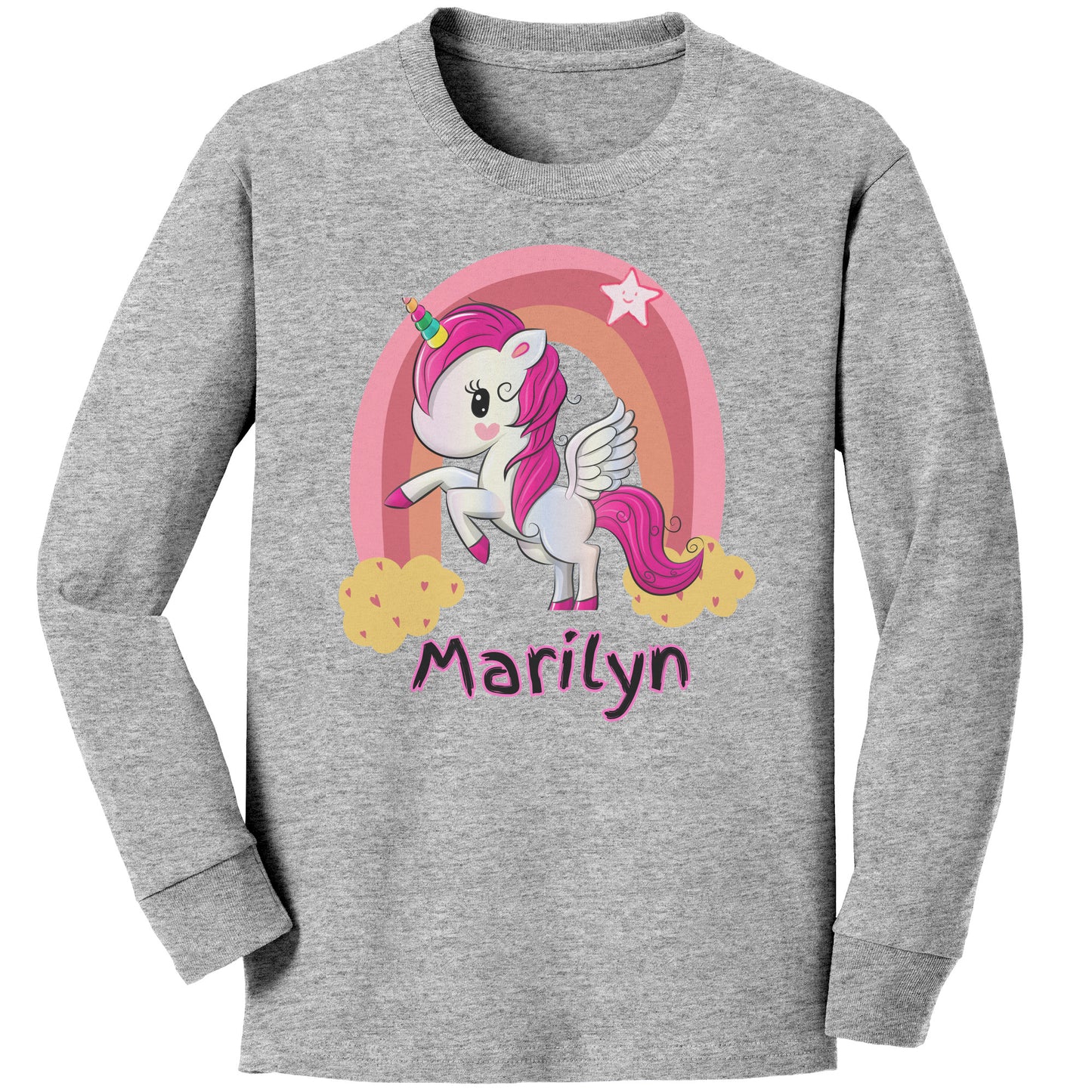 Personalized "Unicorn" Toddler (Girl) Long Sleeve T-Shirt