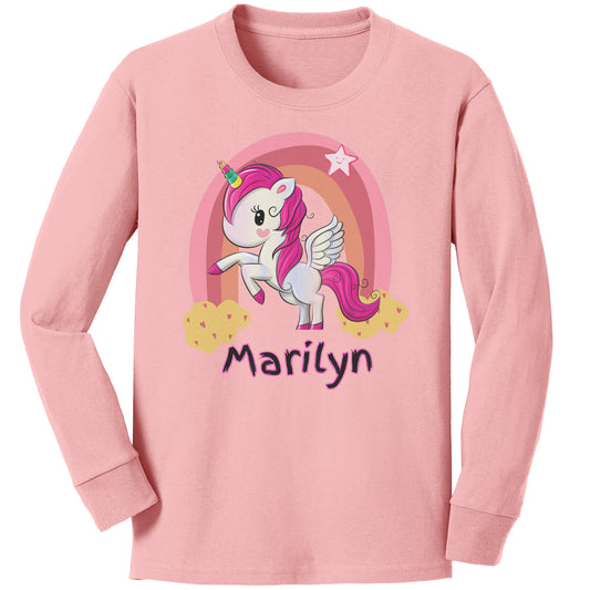 Personalized "Unicorn" Toddler (Girl) Long Sleeve T-Shirt