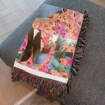 Personalized Photo "Love" Woven Blanket - Great Wedding Gifts