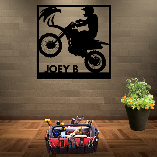 Personalized Motorcycle Die Cut Metal Sign