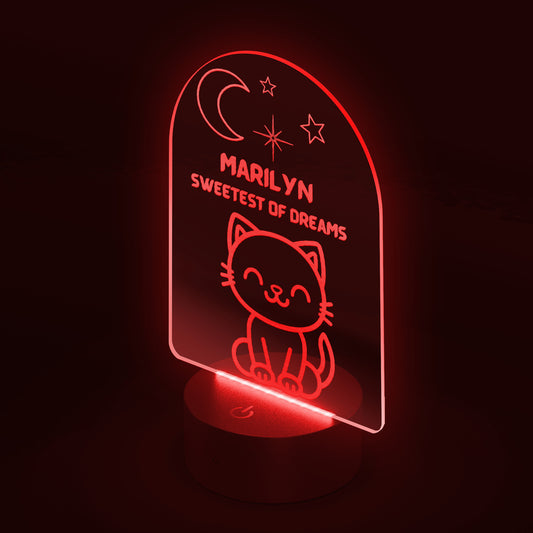 Personalized Sweetest of Dreams Laser-Etched Acrylic Night Light