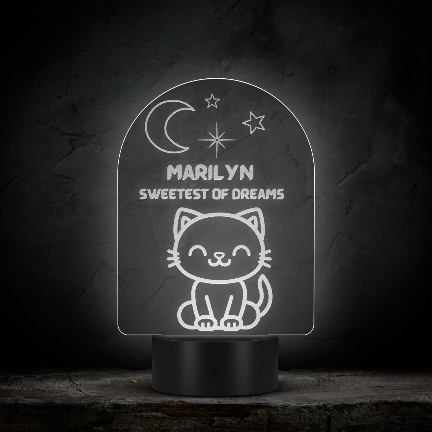 Personalized Sweetest of Dreams Laser-Etched Acrylic Night Light