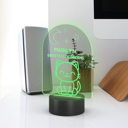 Personalized Sweetest of Dreams Laser-Etched Acrylic Night Light