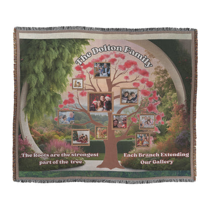 Personalized Photo Family Tree Decorative Woven Blanket