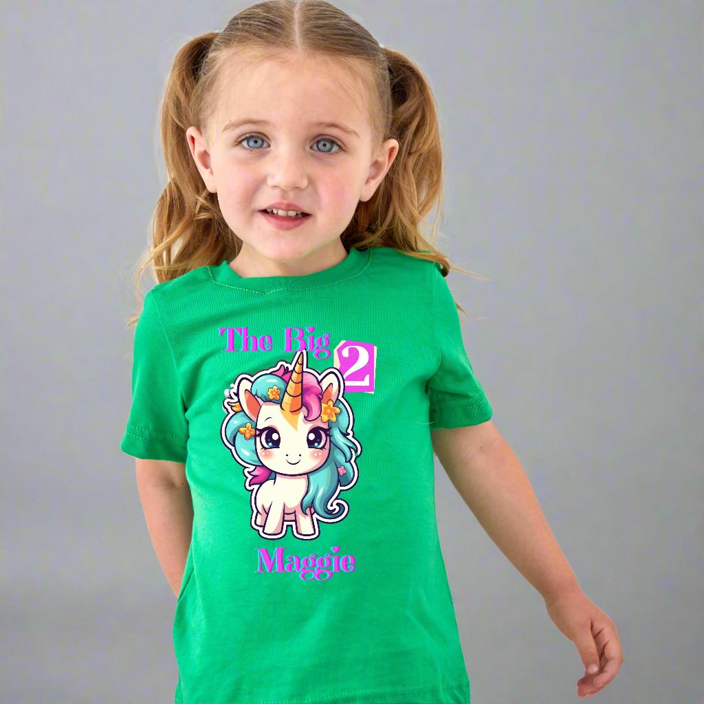 Personalized Customized Unicorn Birthday Girl Toddler Shirt Gift