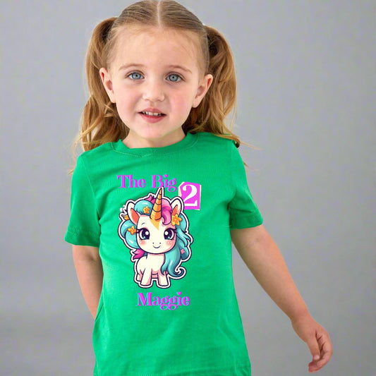 Personalized Customized Unicorn Birthday Girl Toddler Shirt Gift