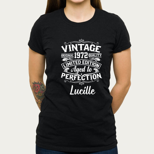 1972-1988 Vintage Year T-Shirt – Personalized Birthday Gift – Original Limited Edition Aged to Perfection – Unisex Birthday Tee