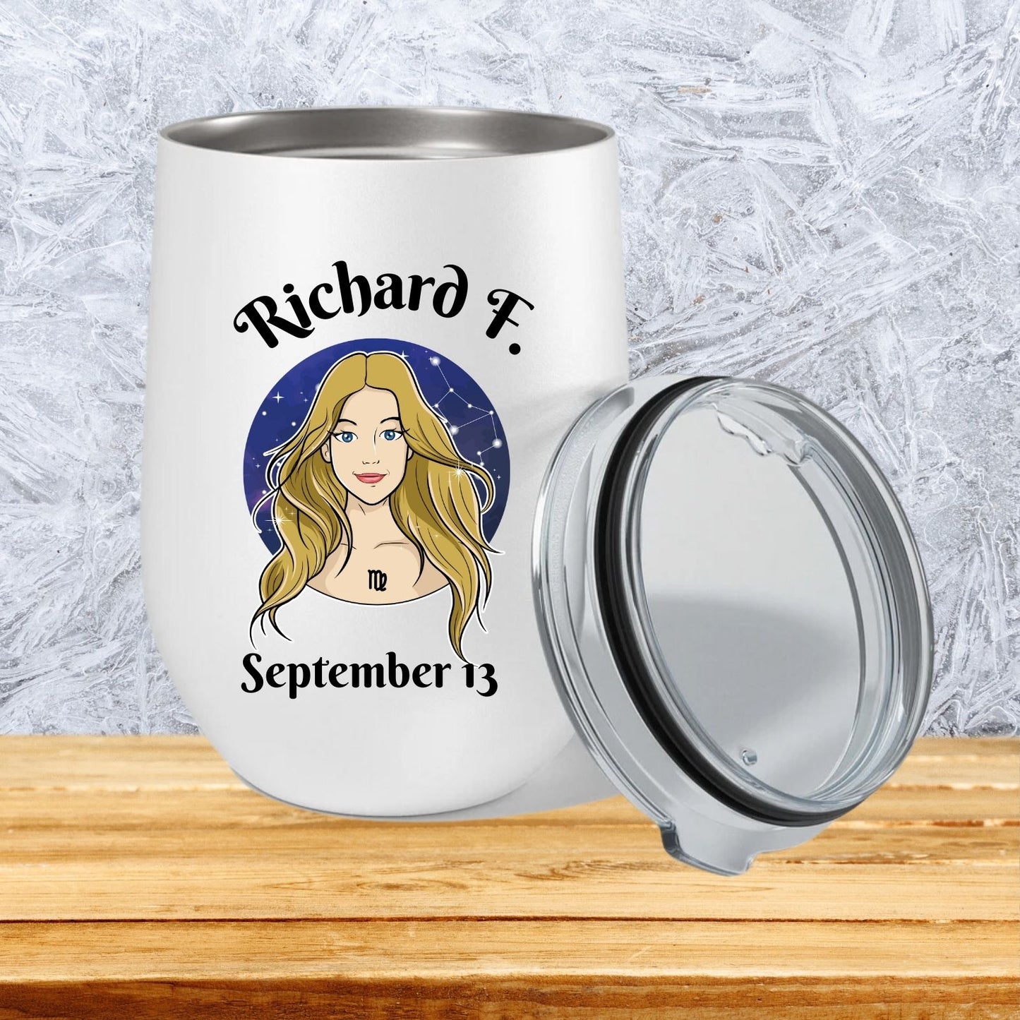 ZODIAC SIGN" BIRTHDAY WINE TUMBLER