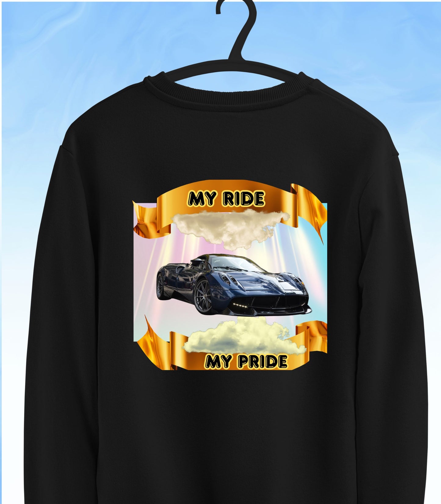 Personalized Photo "My Ride, My Pride" Car Owner  Gilden 18000 Unisex Crewneck Sweatshirt