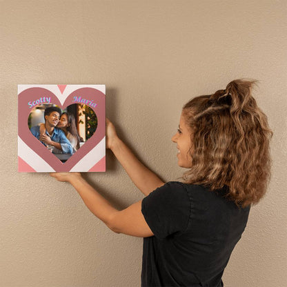 Canvas of Love - Personalized with Photo embedded into a Heart