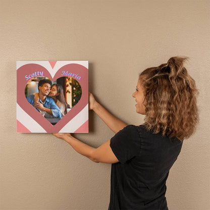 Canvas of Love - Personalized with Photo embedded into a Heart