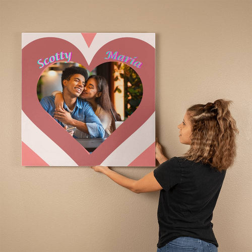 Canvas of Love - Personalized with Photo embedded into a Heart