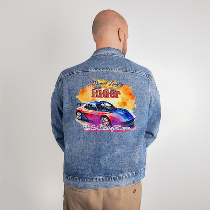 Personalized "Rider On the Streets of Dreams" Men's Denim Jean Jacket