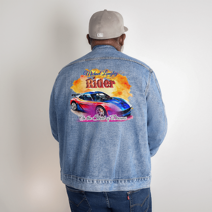 Personalized "Rider On the Streets of Dreams" Men's Denim Jean Jacket