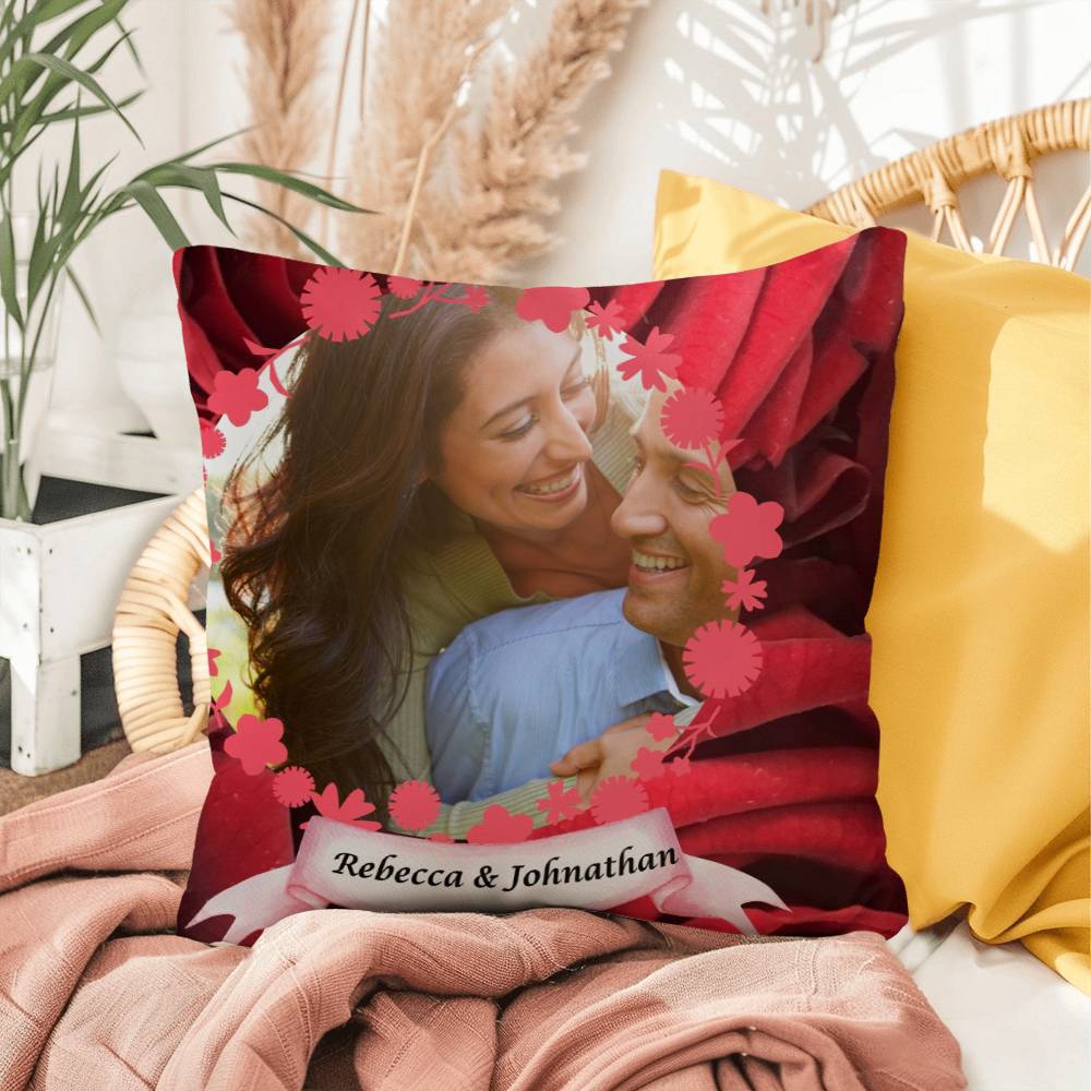 Roses of Love Personalized Photo Pillow