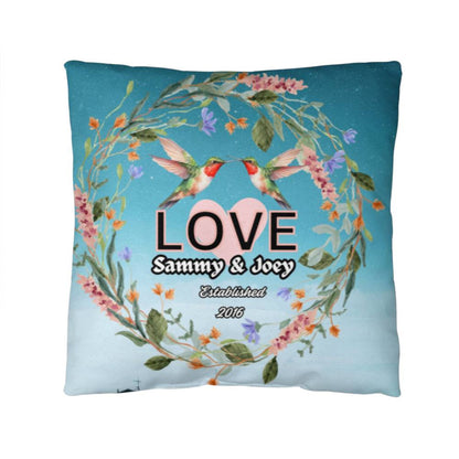 Personalized "Lovebirds" Custom designed Pillow