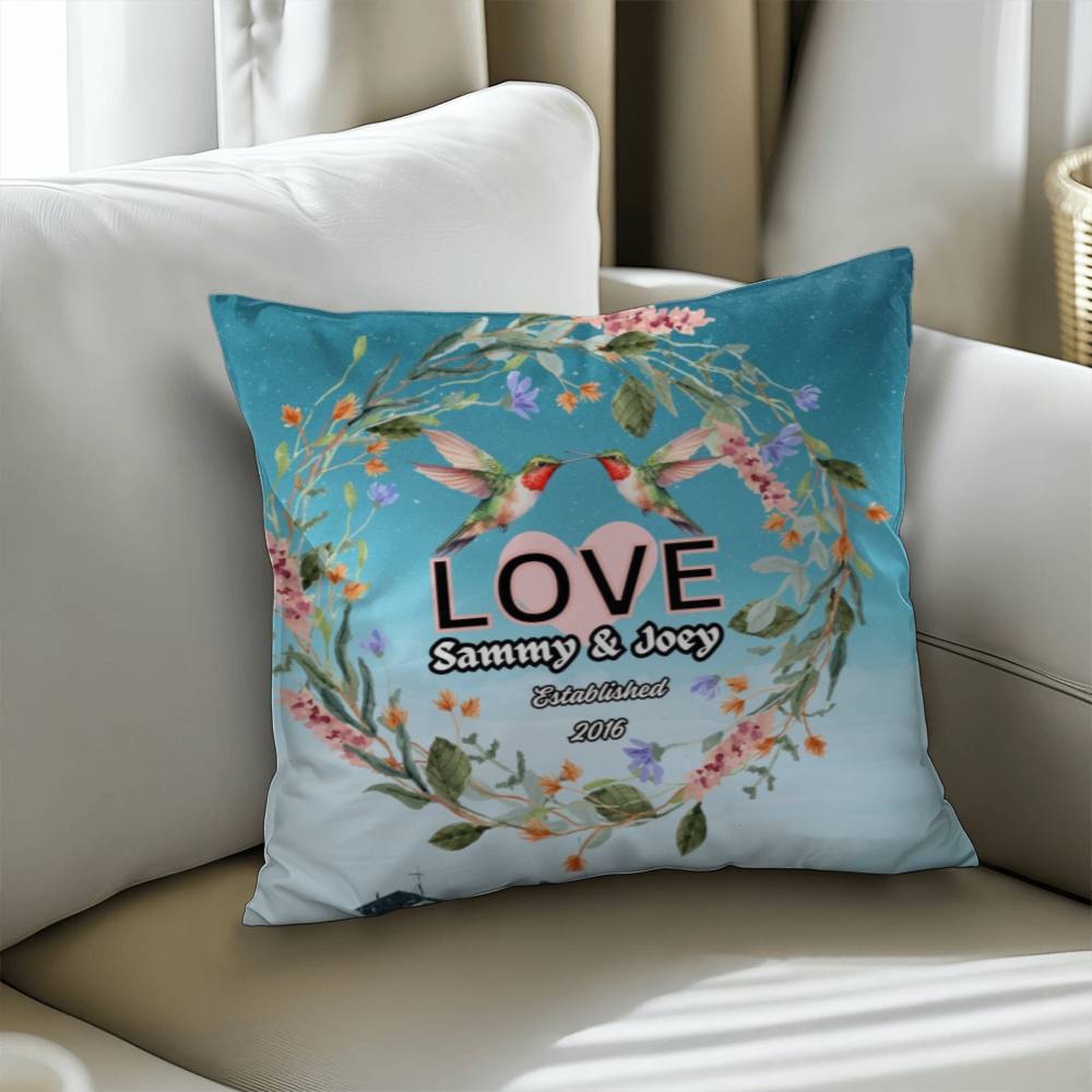 Personalized "Lovebirds" Custom designed Pillow