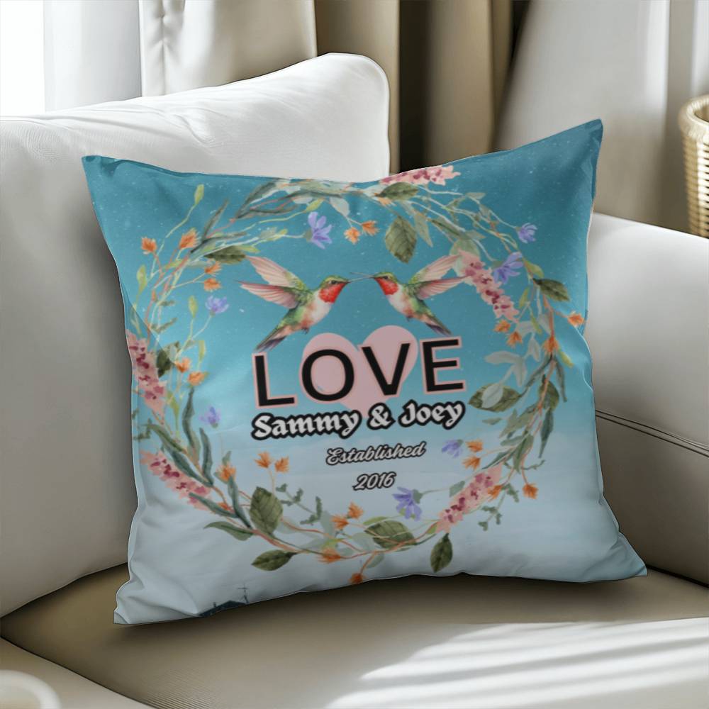 Personalized "Lovebirds" Custom designed Pillow