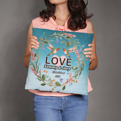 Personalized "Lovebirds" Custom designed Pillow