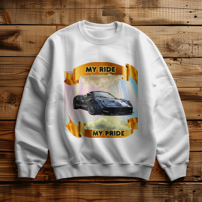 Personalized Photo "My Ride, My Pride" Car Owner  Gilden 18000 Unisex Crewneck Sweatshirt