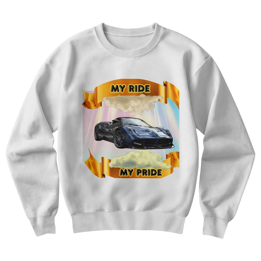 Personalized Photo "My Ride, My Pride" Car Owner  Gilden 18000 Unisex Crewneck Sweatshirt
