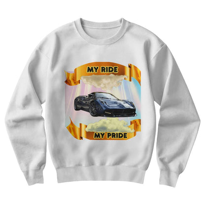 Personalized Photo "My Ride, My Pride" Car Owner  Gilden 18000 Unisex Crewneck Sweatshirt