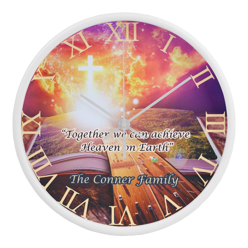 Personalized "Heaven on Earth" Wood Frame Clock