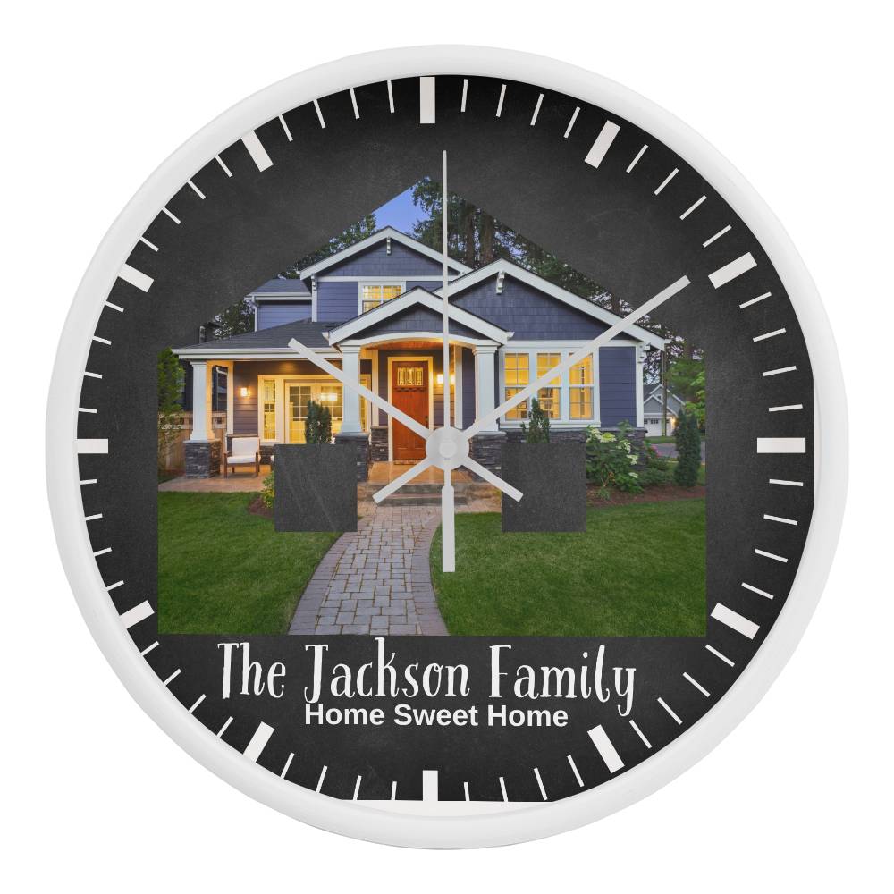 Personalized Photo "Home Sweet Home" Clock