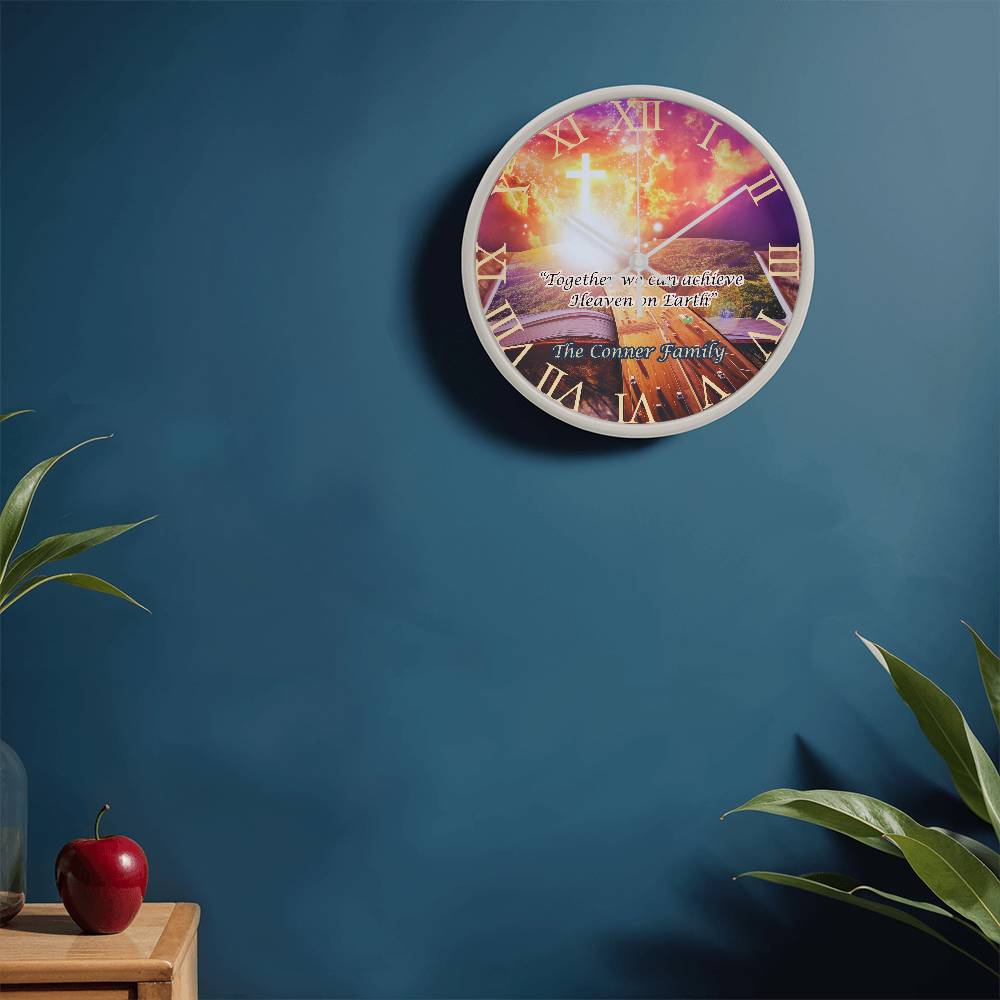 Personalized "Heaven on Earth" Wood Frame Clock