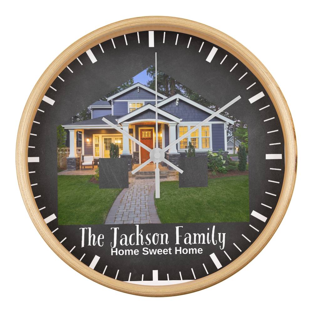 Personalized Photo "Home Sweet Home" Clock