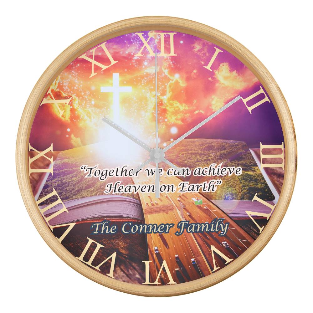 Personalized "Heaven on Earth" Wood Frame Clock