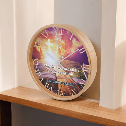 Personalized "Heaven on Earth" Wood Frame Clock