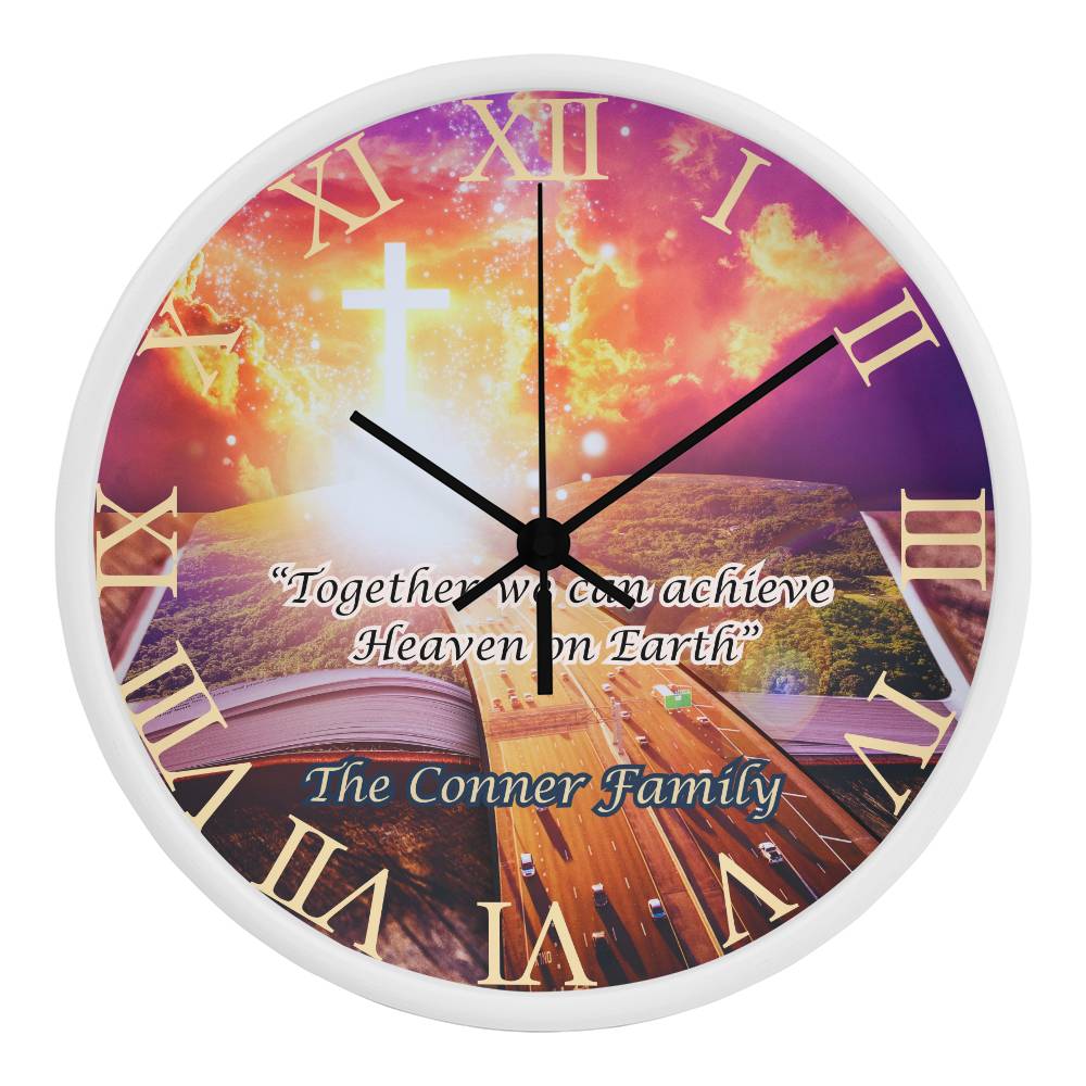 Personalized "Heaven on Earth" Wood Frame Clock