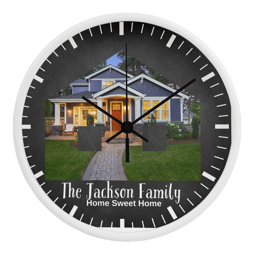 Personalized Photo "Home Sweet Home" Clock