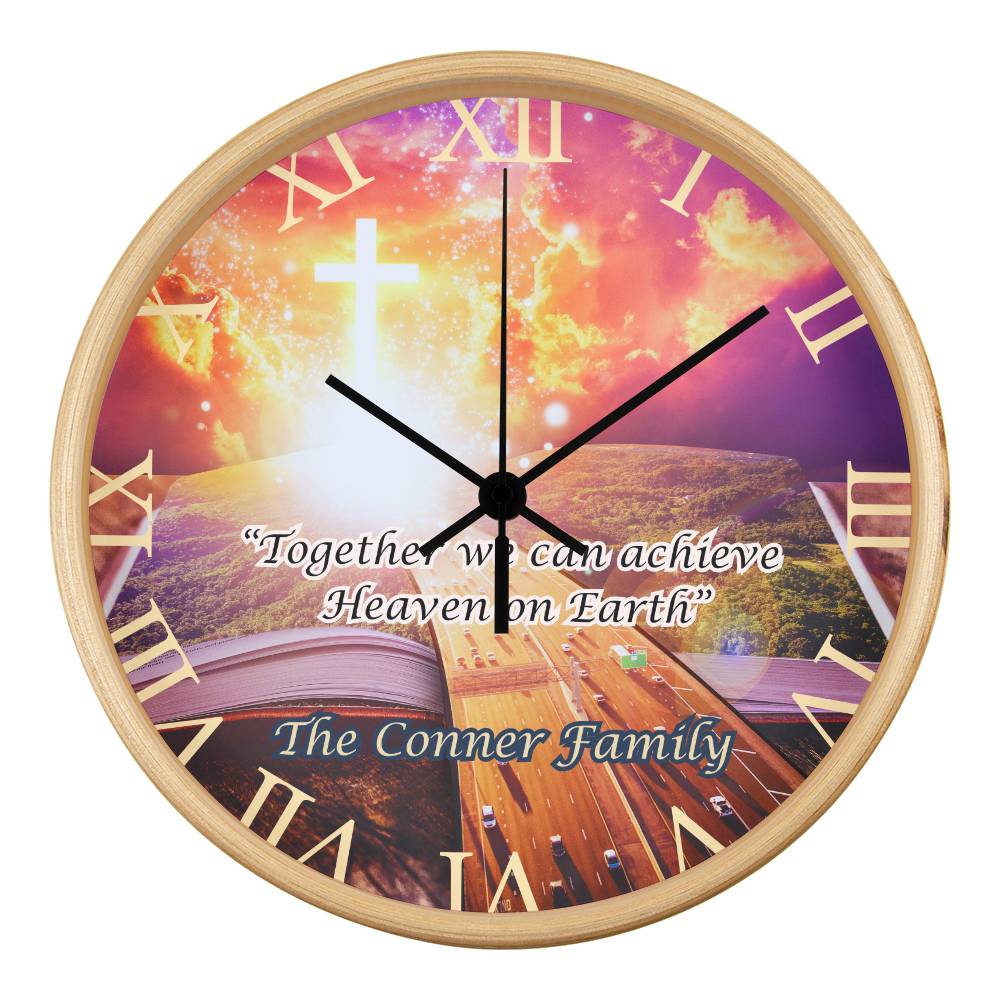 Personalized "Heaven on Earth" Wood Frame Clock