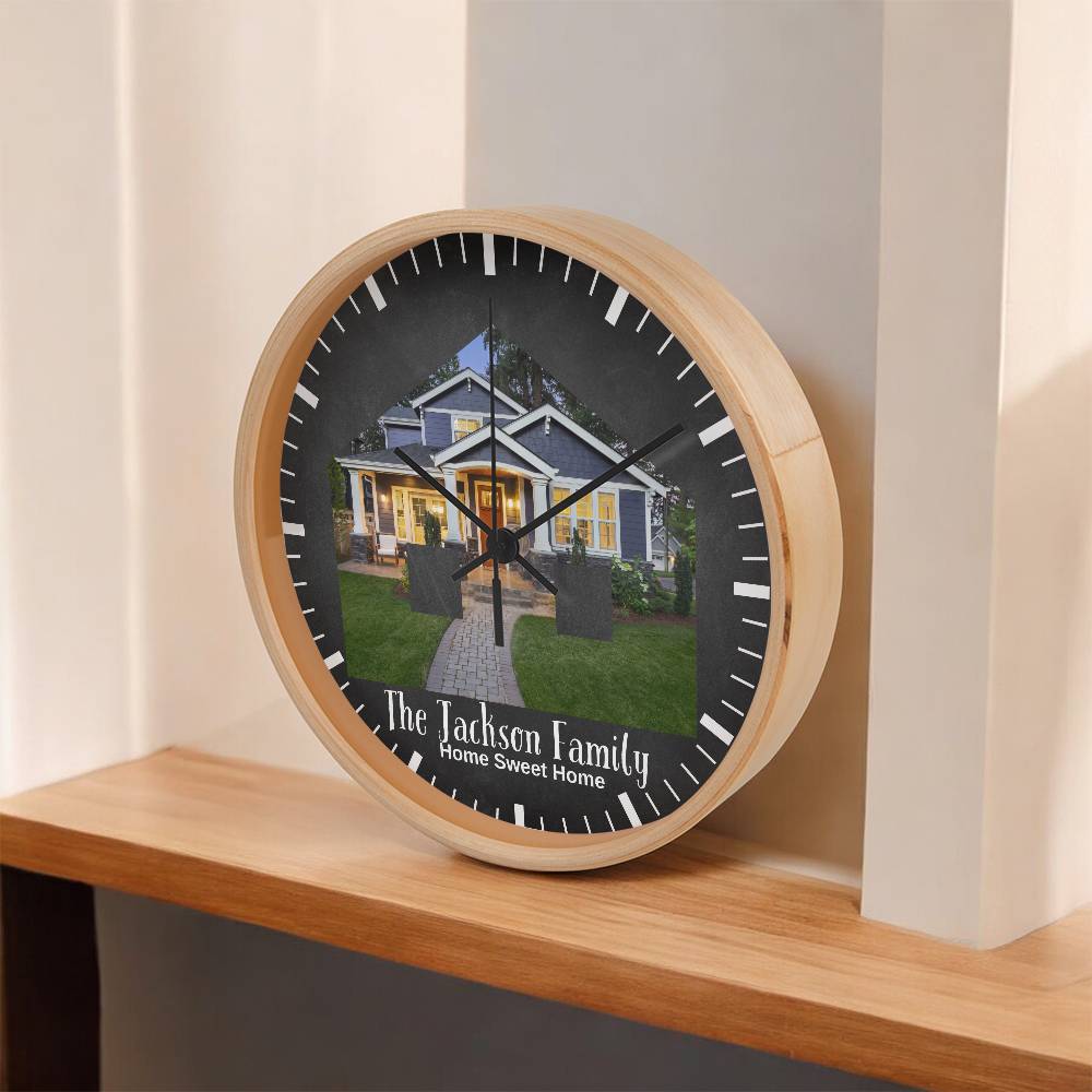 Personalized Photo "Home Sweet Home" Clock