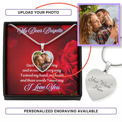 Personalized Photo Heart Shaped Necklace