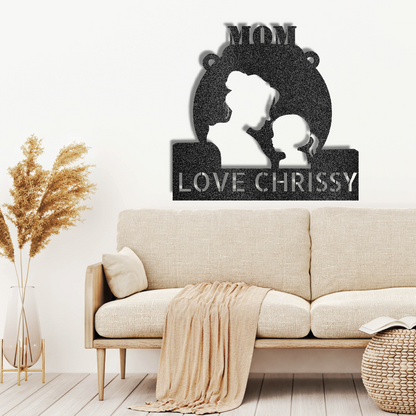 Personalized MOM" Laser-Cut Steel Wall Art – Mother's Day, Birthday, Mother Appreciation Gift