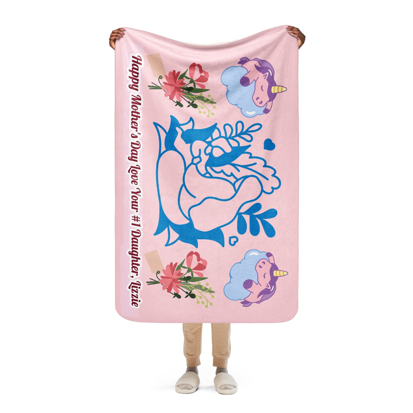 Personalized Mother Sherpa blanket/Mother's Day, Birthday, Mother Appreciation gift