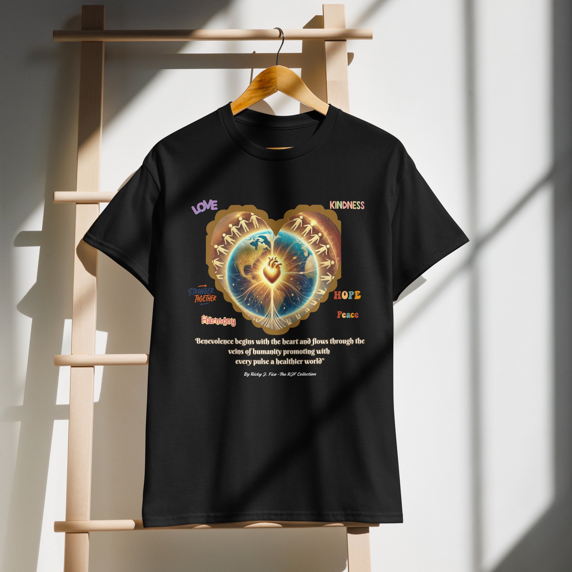 "Benevolence Begins with the Heart" Inspirational Tee from the RJF Collection