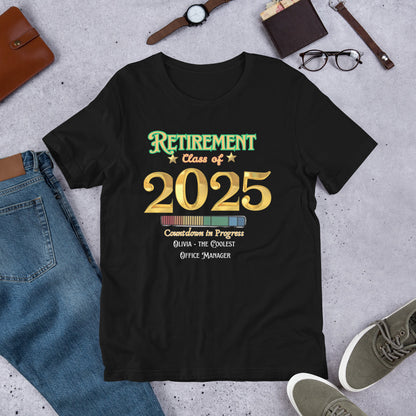 Personalized "Retirement Class of 2025...Unisex t-shirt